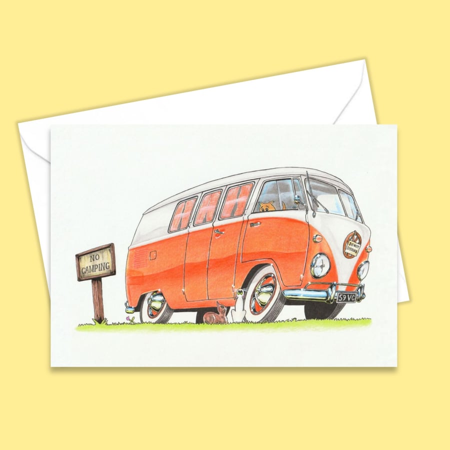 Camper Van Greeting Card, Retro Art Card for all Occasions, Camper Life