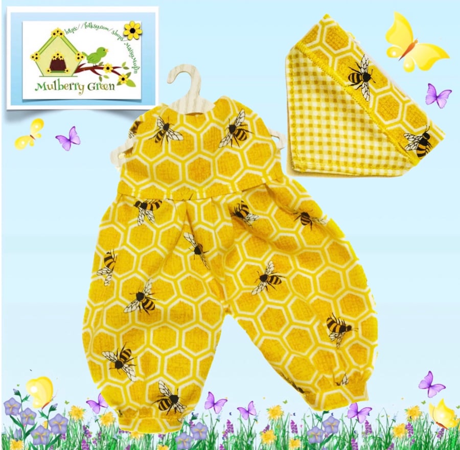 Honeybees Playsuit and Matching Headscarf