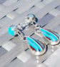Surfite & Blue Seaglass Earrings Fine & Sterling Silver Upcycled Jewellery Gift - Image 5
