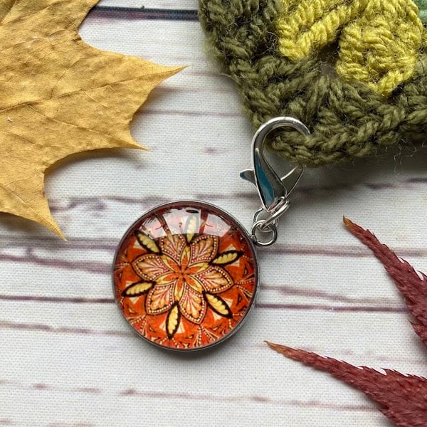 Stitch markers for crochet & knitting mandala autumn 