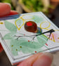 Handmade Sea Glass Robin - Original Watercolour Mini Canvas Fridge Magnet - Image 3