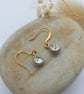 handmade 18k gold plated earrings with faceted glass charms