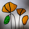 Stained Glass Poppies Suncatcher Free Standing Ornament