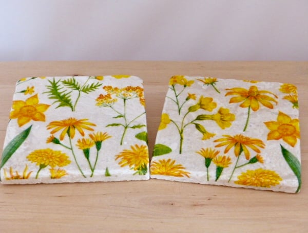 Marble 'Spring Flowers' Coasters