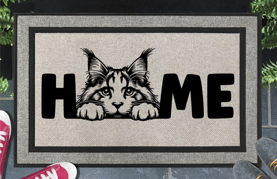 Maine Coon Home Door Mat No.4 - All Weather Doormat - 45x70cm 