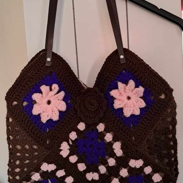 Brown, Pink & Purple Tote Bag