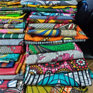 African Ankara fabric scrap bundle, pack of 30 random pieces for crafts.