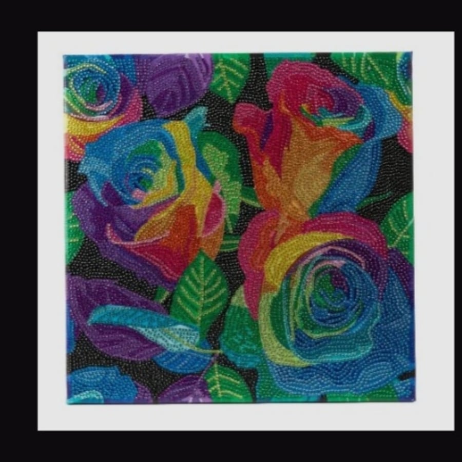 Rainbow roses 30x30cm crystal art kit