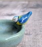 Very small ring dish with blue tit - Image 3