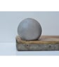 Concrete Sphere Ornament: Handmade Modern Minimalist Paper Weight Light Grey