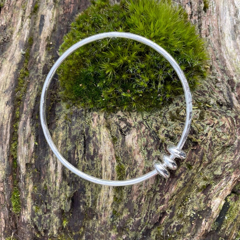  Silver Abacus Bangle fidget beads