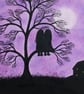 Tree Card, Friend Card, Twin Sister Card, Purple Couple Card, Romantic Art Card - Image 1