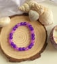 Handmade Violet Glass Beaded Bracelet Bold Purple Jewelry