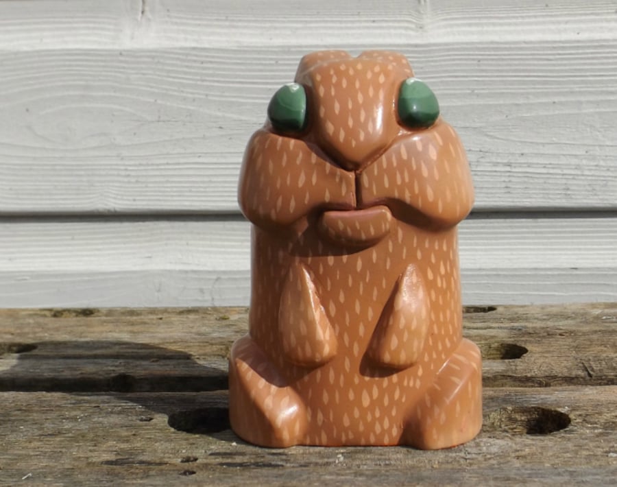 Folk Style Abstract Rabbit Sculpture Polymer Clay SALE! Was 22.00 Now 9.99!!