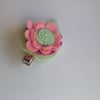 Pink flower felt clip