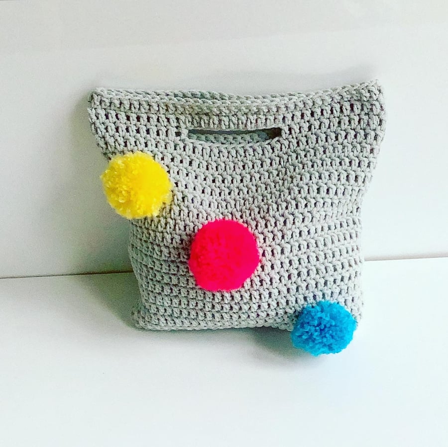 Crochet tote bag, nursery storage, egg hunt basket