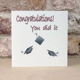 Graduation Congratulations Card Ecofriendly