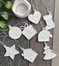 White Ceramic Style Christmas Tree Ornaments Set of 8 - Festive Decor - Image 4