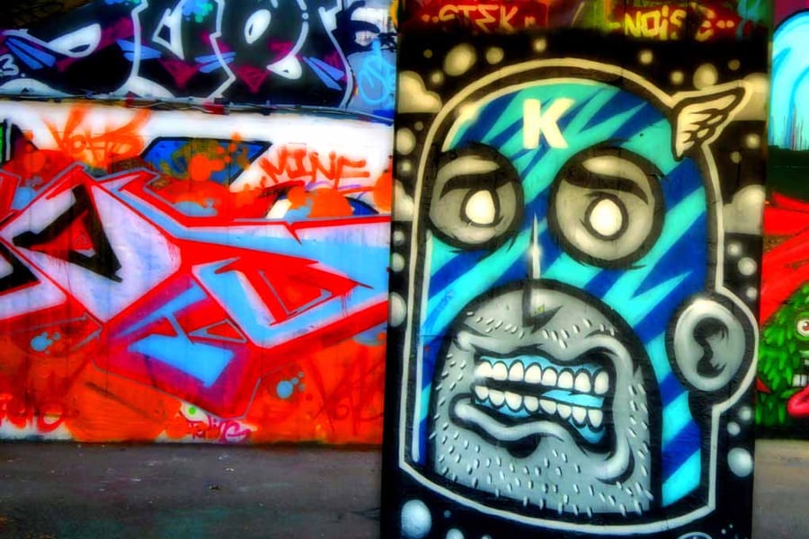 Southbank Skate Park Graffiti Street Art London 18"x12" Print