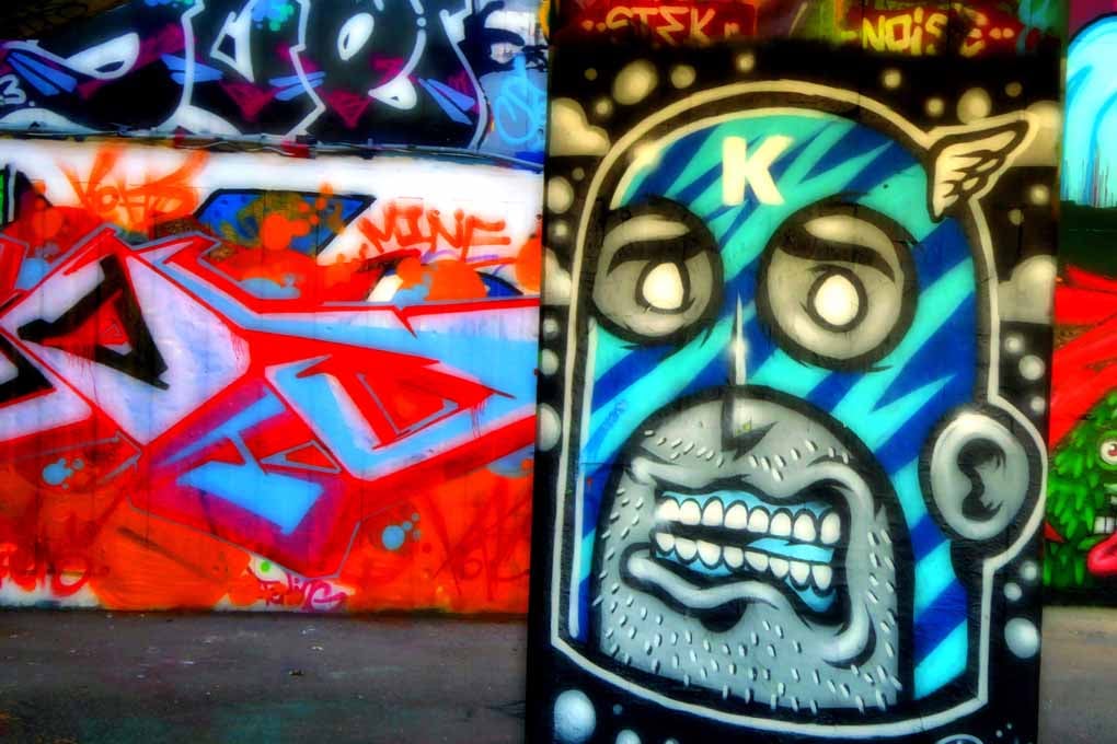 Southbank Skate Park Graffiti Street Art London 18"x12" Print