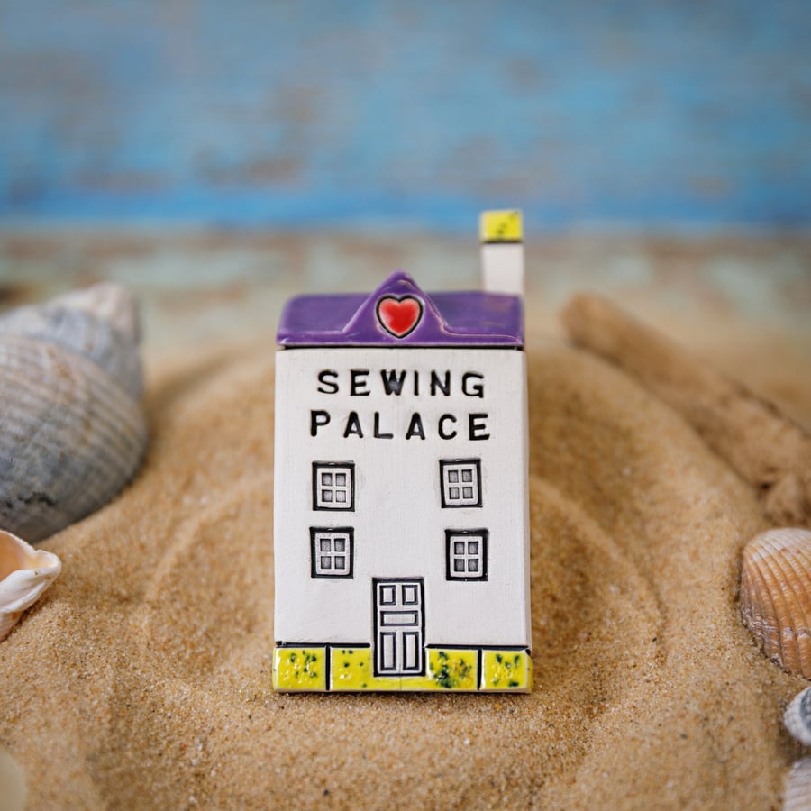 SEWING PALACE Tiny Ceramic Houses, Gifts 