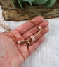 Copper Rose Necklace. Glass Lampwork Bead with Rose Quartz. - Image 3