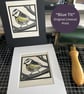 Lino Print - Blue Tit - Garden Bird - Original Print