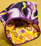 Medium zipped pouch with vibrant purple pansy print - Image 2