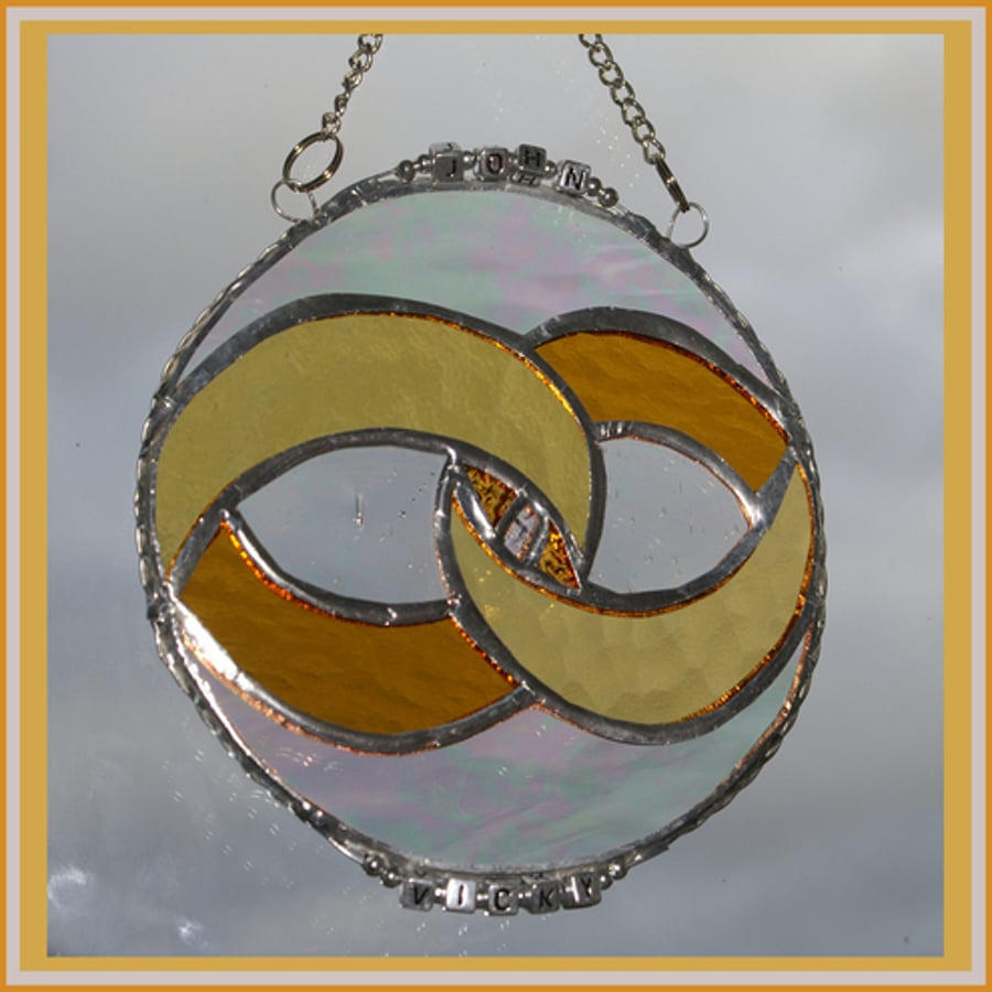 *Reserved for Angela* Wedding Rings Suncatcher