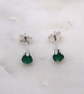 Green Onyx Facet 4mm Gemstone 6 Prong Sterling Silver Stud Earrings. - Image 6