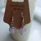 Lilac and silver drop earrings