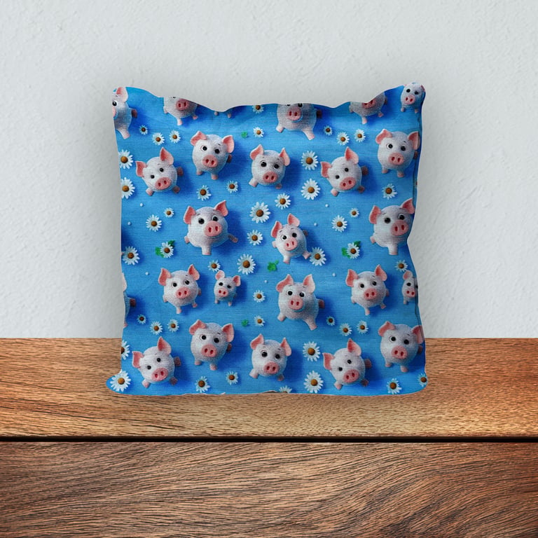 Children's Cushion, Nursery Mini Cushion, Handmade Cushion-Little Pigs-124