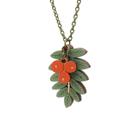 Rowan Leaf and Berries Necklace