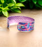 Magenta blue jewellery bangle, abstract cuff bracelet. Can be personalised (821) - Image 2