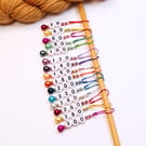 Pearl Numbered Stitch Markers for Knitting and Crochet