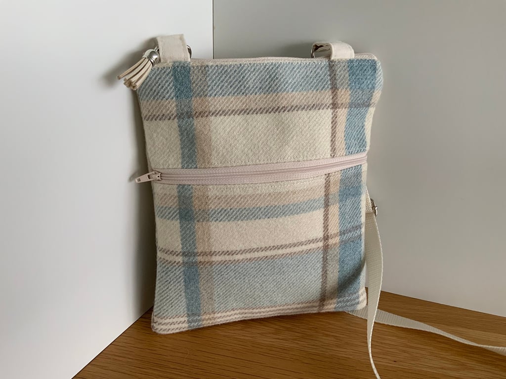 Tartan Cross Body Bag, Shoulder Bag, Hand Bag, Zipped Bag, Crossbody Bag
