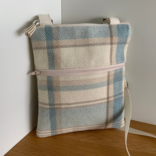 Tartan Cross Body Bag, Shoulder Bag, Hand Bag, Zipped Bag, Crossbody Bag