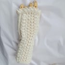 Creamy panel gauntlets pure wool