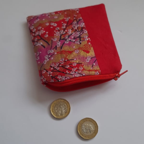 Cherry Blossom Design Coin Purse