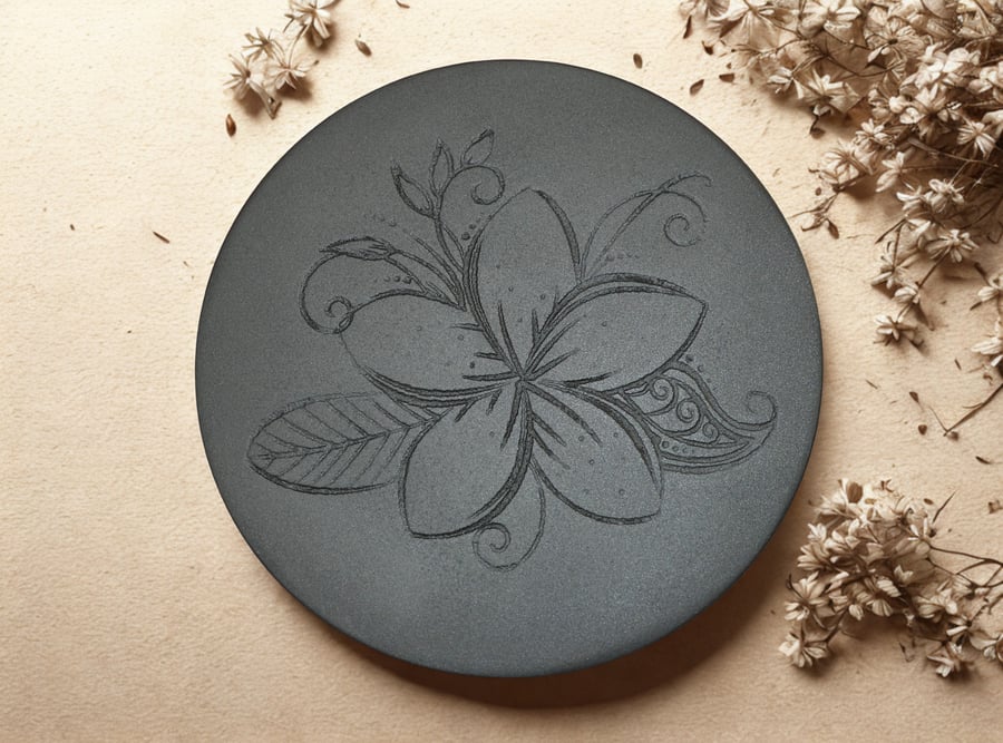Floral Engraved Coaster - Ornament
