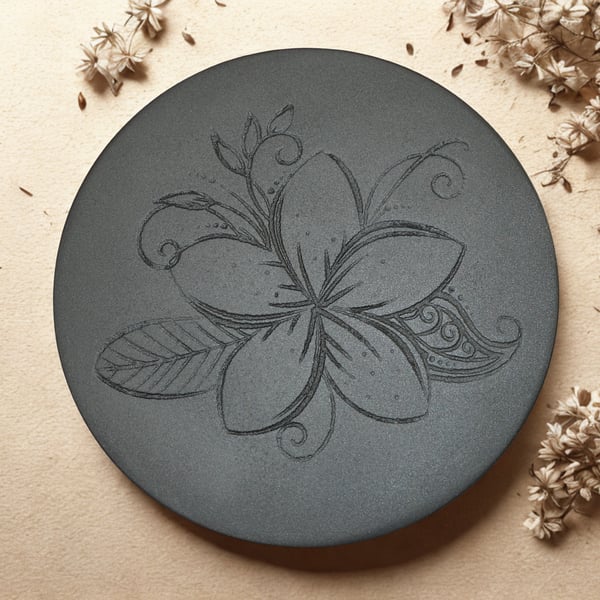 Floral Engraved Coaster - Ornament