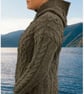 Made To Order Hand Knitted, Aran Shetland Wool, Longer Length Hooded Jacket, - Image 2