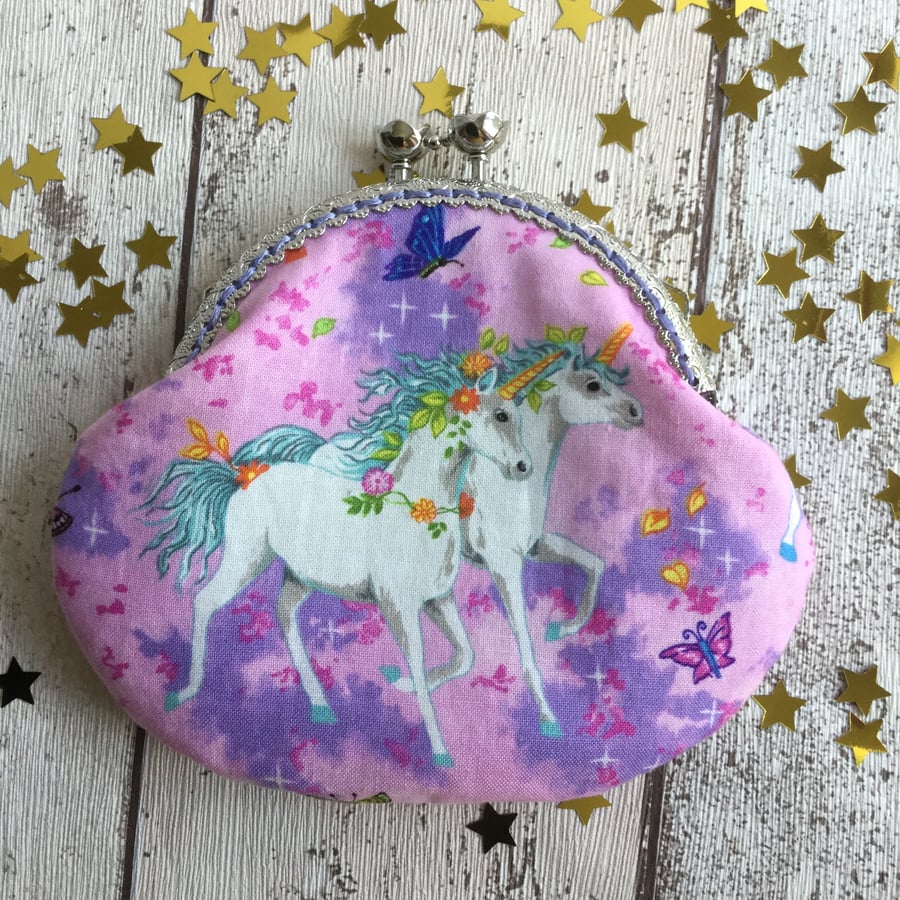 Unicorn Themed Fabric Clasp Coin Purse