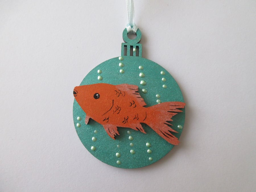 Fish Bauble Hanging Decoration Christmas Tree Bauble Goldfish