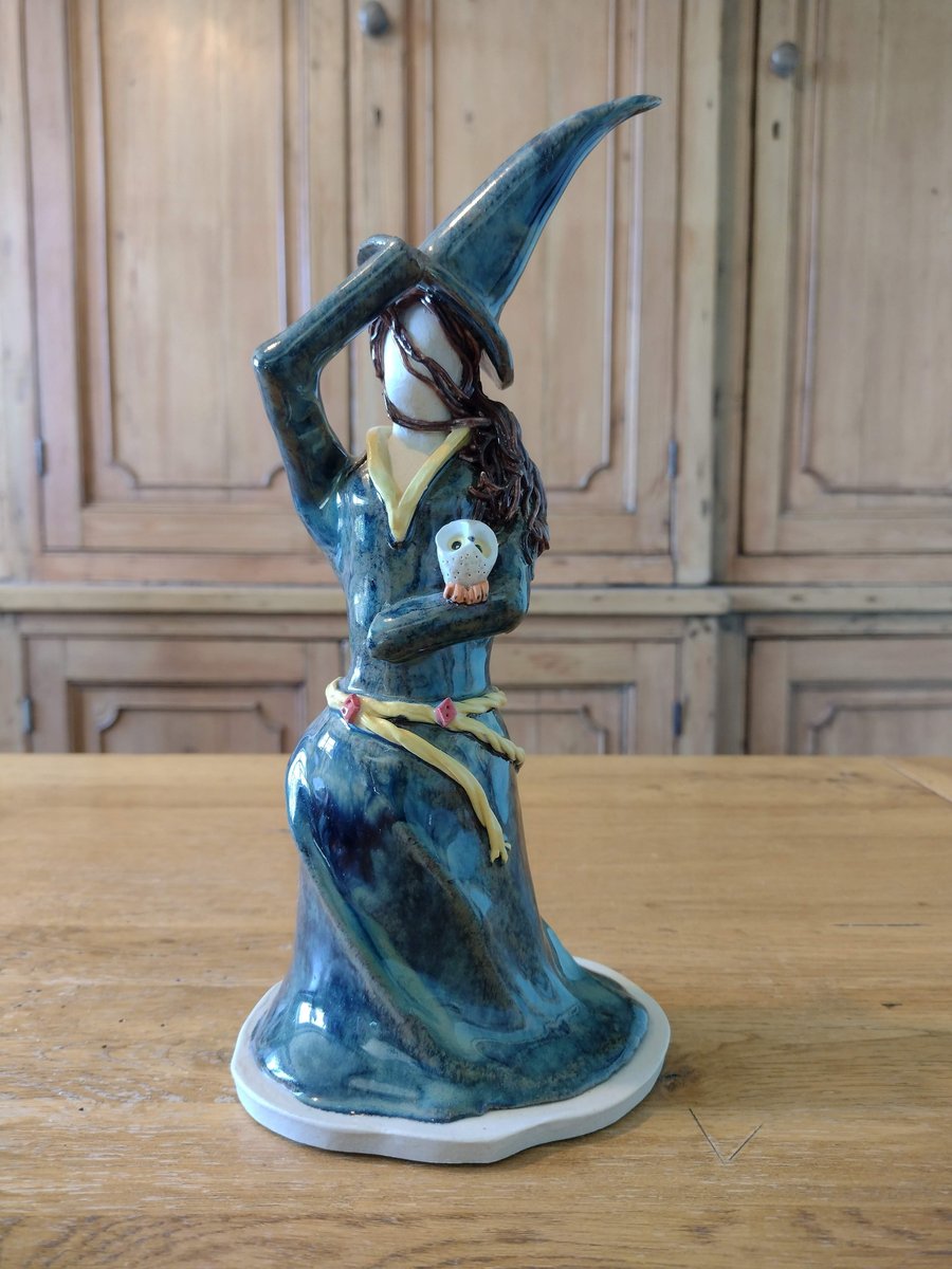 Pottery Witch hand made ceramic representing t... Folksy