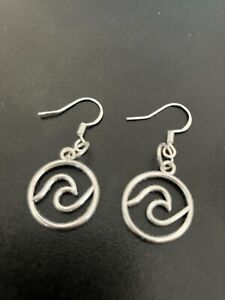 sea wave charm hook earrings