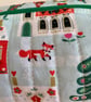 Christmas Theme Quilted Fabric Box Shape Makeup Bag - Image 3
