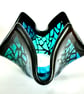 Handmade Blue Hues Fused Glass  Candle Holder - Image 5