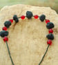 Dramatic black and red necklace - Image 2