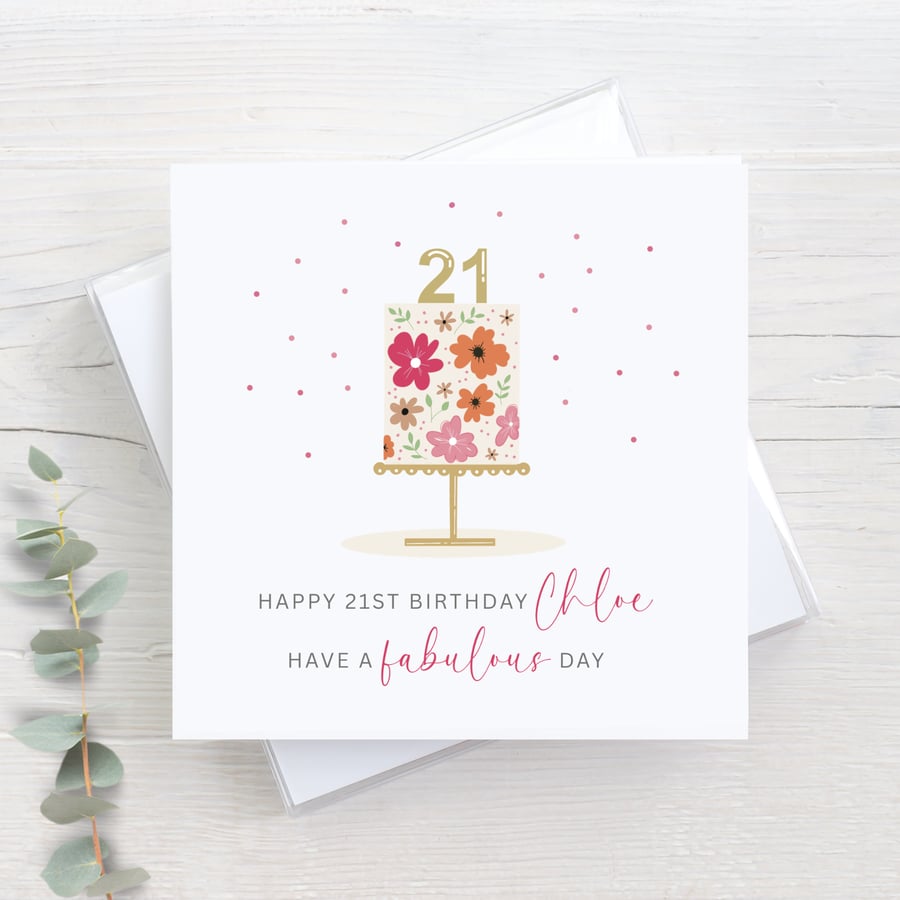 21st birthday card personalised